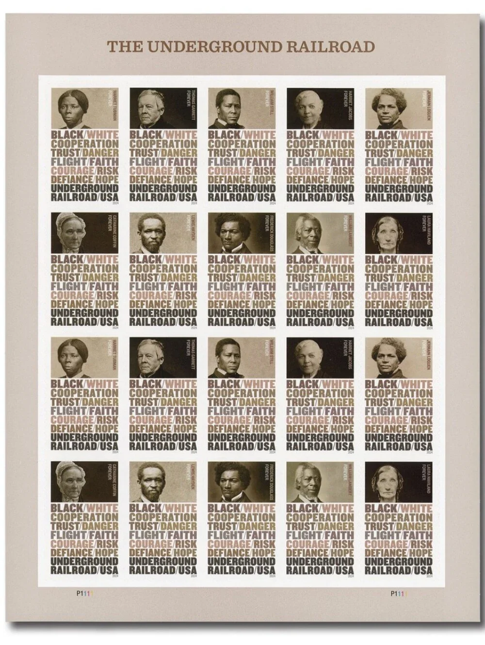 100 Underground Railroad Forever 2024‎ Stamps USPS Black History Slavery